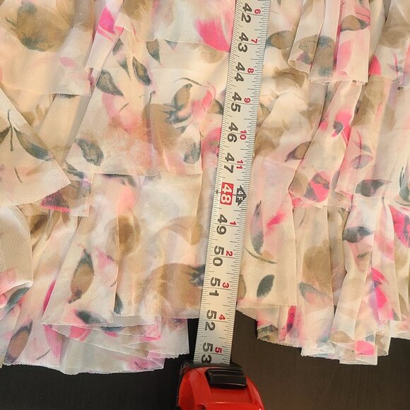 Vince Camuto Pink Floral Chiffon Cowl Neck Maxi Dress XS Low Back Romantic NEW - Picture 7 of 9